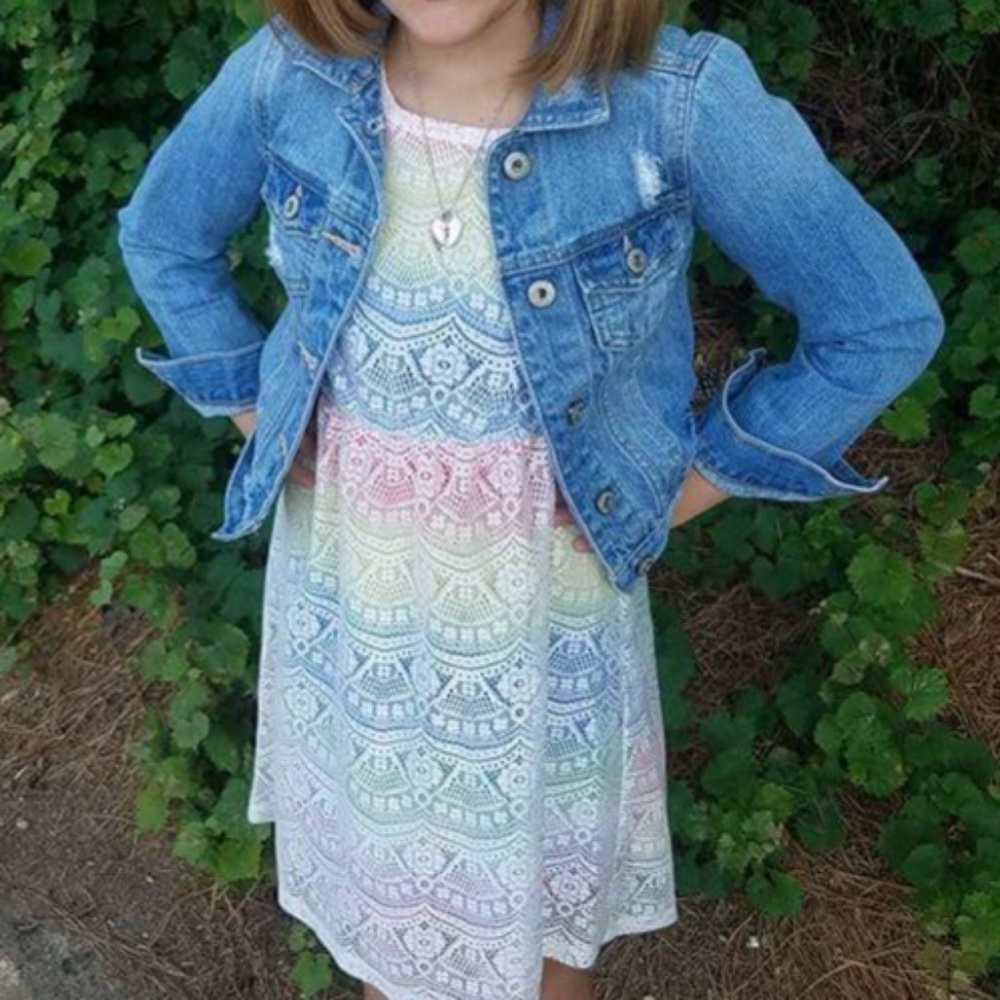 Cute girl's multicolored dress